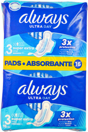 ALWAYS - Ultra Day Super Extra No3 Σερβιέτες Ημέρας 16τμχ