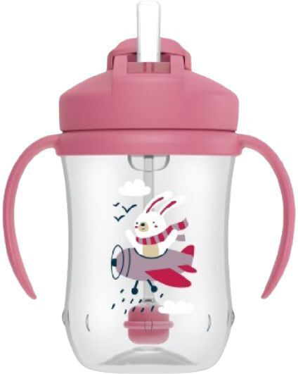 DR. BROWNS - Κύπελλο με Εύπλαστο Καλαμάκι 6m+ Ροζ TC 91011 270ml