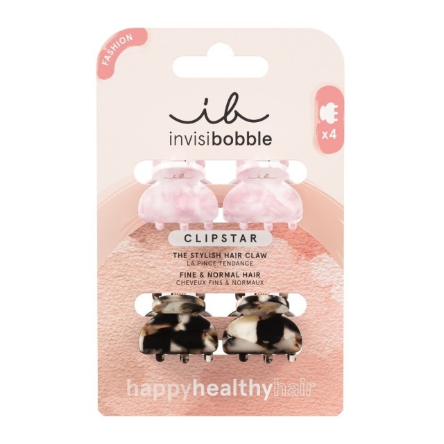 INVISIBOBBLE - Clipstar Petit Four Κλιπ Μαλλιών Λιλά & Μαύρα 4τμχ