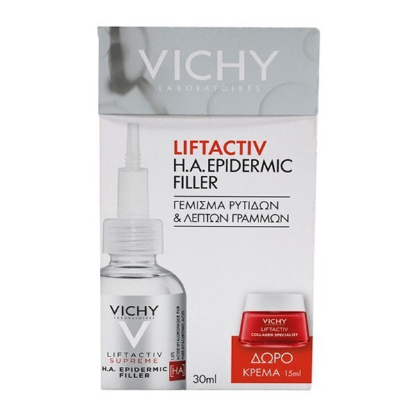 VICHY - Promo Liftactiv Supreme H.A. Epidermic Filler Αντιγηραντικός Ορός Προσώπου 30 ml + Δώρο Collagen Specialist Cream 15 ml