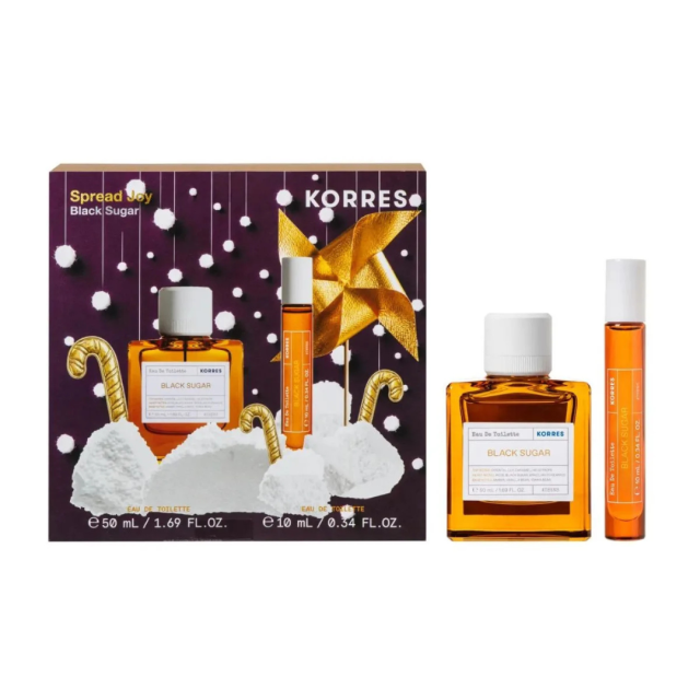 KORRES - Promo Spread Joy Black Sugar Eau De Toilette 50ml & Black Sugar Eau De Toilette Roll On 10ml