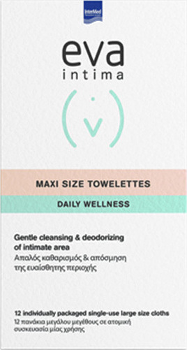 INTERMED - EVA Intima Fresh & Clean Towelettes  Μαντηλάκια Καθαρισμού Της Ευαίσθητης Περιοχής 12 Τεμάχια