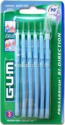 GUM - Bi-Direction 2 in 1 Ultra-Micro Fine Μεσοδόντια Βουρτσάκια 0.9mm, 6τμχ