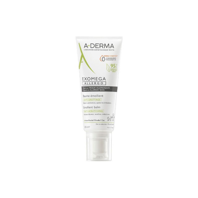 A-DERMA -  Exomega Allergo Emollient Balm Αποστειρωμένο Μαλακτικό Bάλσαμο, 40ml