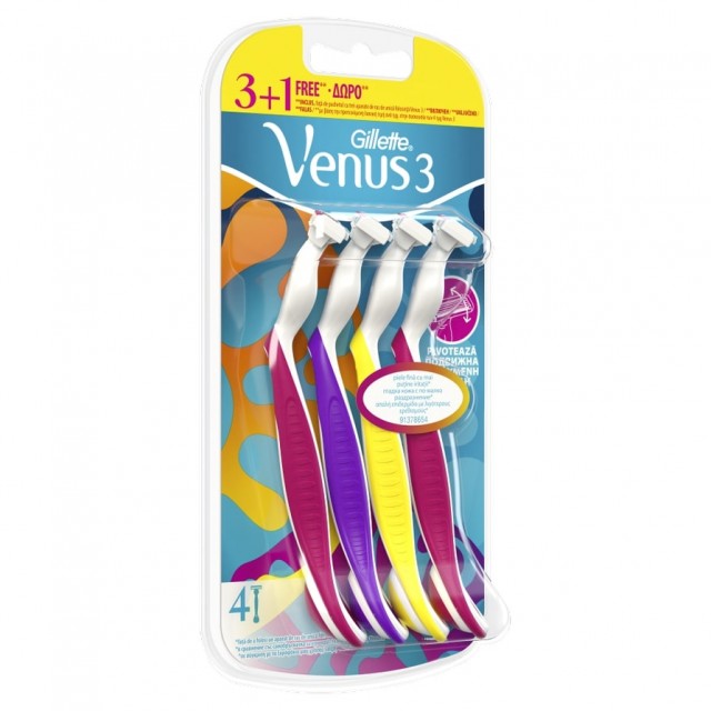 GILLETTE -  Venus3 Γυναικεία Ξυραφάκια μιας χρήσης, 3+1 Τμχ