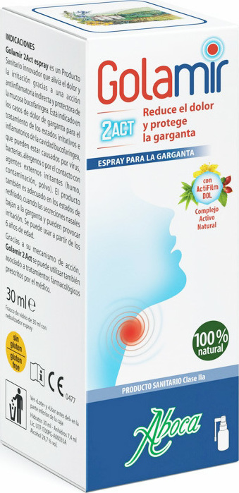 ABOCA - Golamir 2Act Spray Σπρέι για τον Πονόλαιμο για Ενήλικες & Παιδιά άνω των 6 Ετών, 30ml