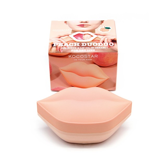 KOCOSTAR - Peach Duoduo - Scrub & Κρέμα Περιποίησης Για Απαλά & Ενυδατωμένα Χείλη 23ml/20ml