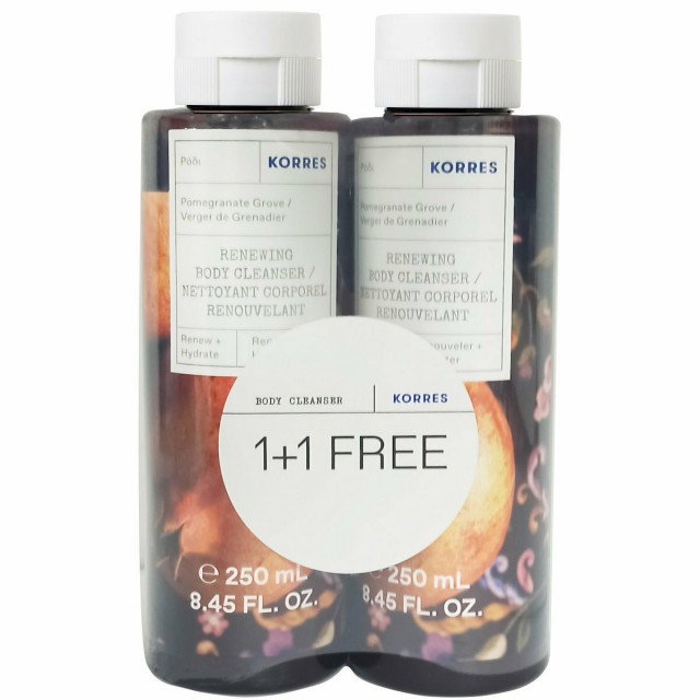 KORRES - Promo Πακέτο Προσφοράς Pomegranate Grove Renewing Body Cleanser Αφρόλουτρο με Τονωτικό Άρωμα Ρόδι 2x250ml