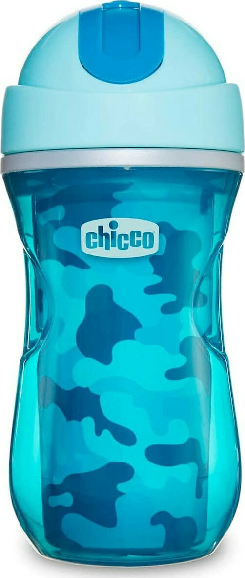 CHICCO - Sport Cup Παγούρι Υγρών με Καλαμάκι για Ηλικίες 14m+ σε Μπλε Χρώμα 266ml