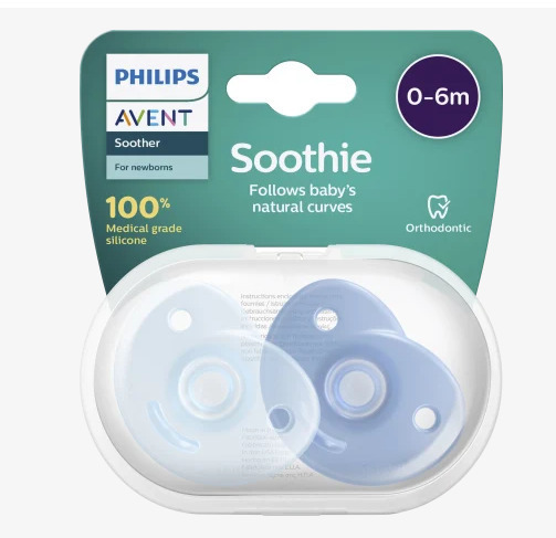 AVENT - Πιπίλες Σιλικόνης για 0-6 μηνών Blue 2τμχ