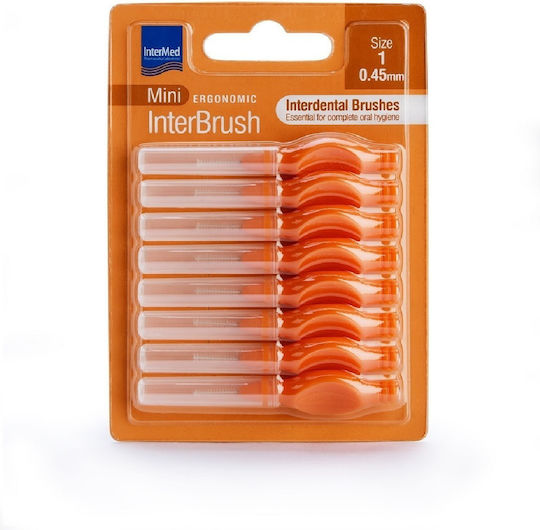 INTERMED - Mini Ergonomic InterBrush Size 1 Μεσοδόντια Βουρτσάκια 0.45mm 8τμχ