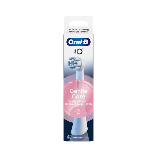 ORAL-B -  iO Gentle Care White Ανταλλακτικές Κεφαλές Ηλεκτρικής Οδοντόβουρτσας για Ευαίσθητα Δόντια & Ούλα 2τμχ
