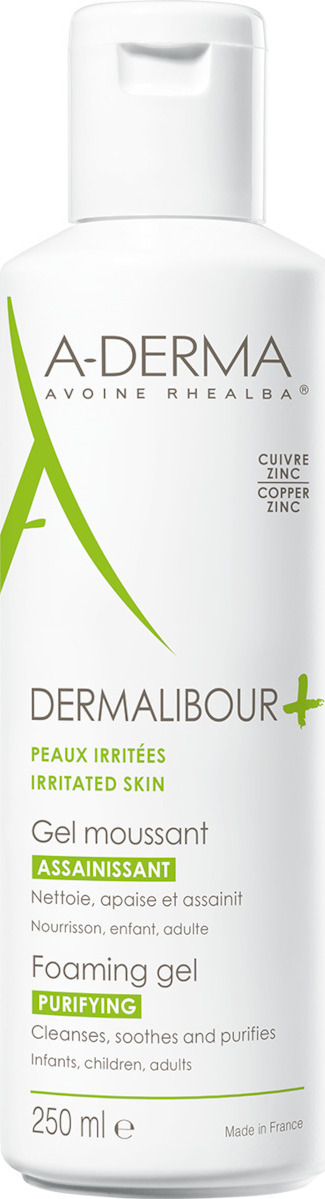 A-DERMA - Dermalibour Gel Moussant Αφρώδες Τζελ Καθαρισμού για Ερεθισμένο Ευαίσθητο Δέρμα, 250ml
