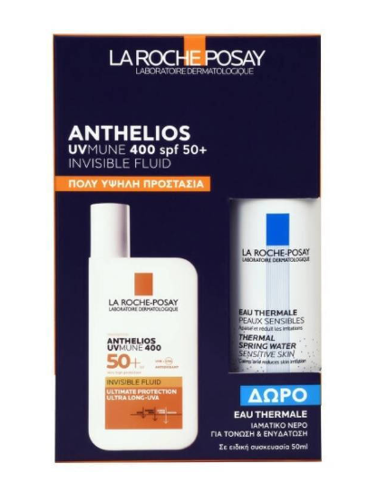 LA ROCHE POSAY - Promo Anthelios Uvmune 400 Invisible Fluid SPF50+ Αντηλιακό Προσώπου 50ml & Δώρο Ιαματικό Νερό 50ml