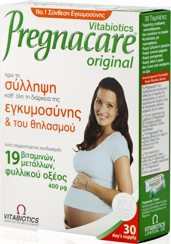 VITABIOTICS - Pregnacare Original Πολυβιταμίνη Για Την Ομαλή Διεξαγωγή Της Εγκυμοσύνης 30tabs