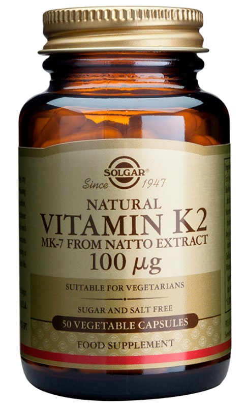 SOLGAR - Vitamin K2 100mg 50 Φυτικές Κάψουλες