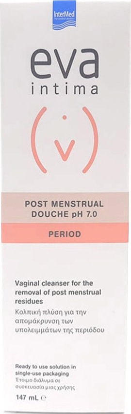 INTERMED - EVA Intima Post Menstrual Douche pH 7.0 Κολπική Πλύση για την Απομάκρυνση των Υπολειμμάτων της Περιόδου, 147ml