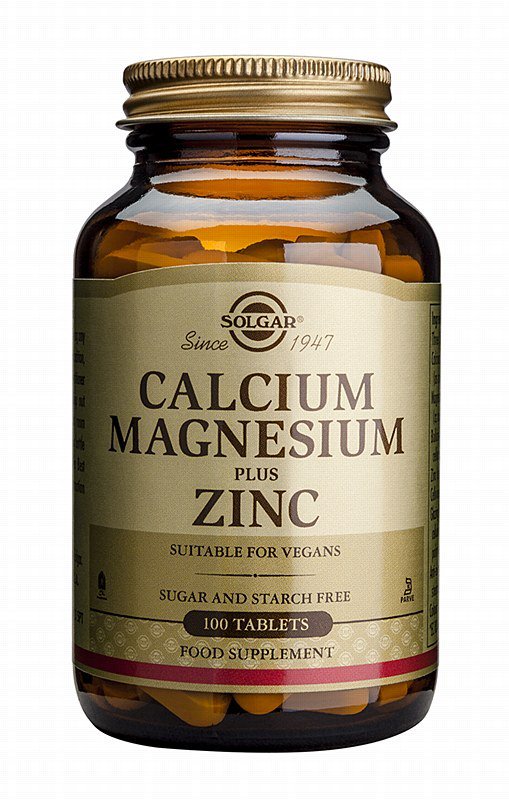 SOLGAR - Calcium Magnesium Plus Zinc Συμπλήρωμα Διατροφής Για Οστά Και Αρθρώσεις 100 ταμπλέτες
