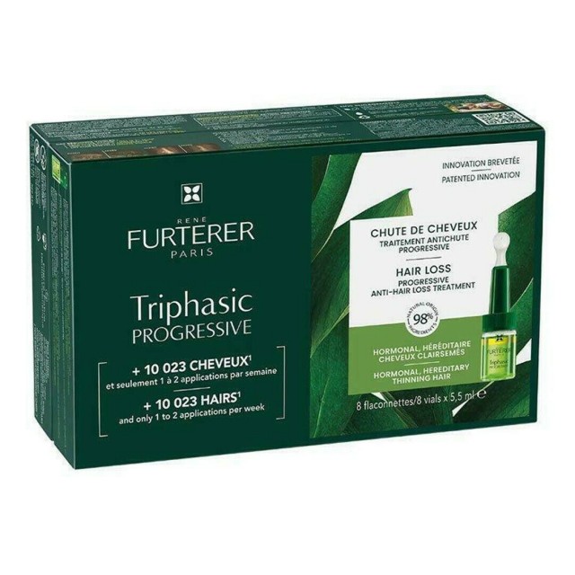 RENE FURTERER - Triphasic Progressive Anti-Hair Loss Treatment-Αγωγή για την Προοδευτική Τριχόπτωση, 8 x 5.5ml Διαθέσιμο