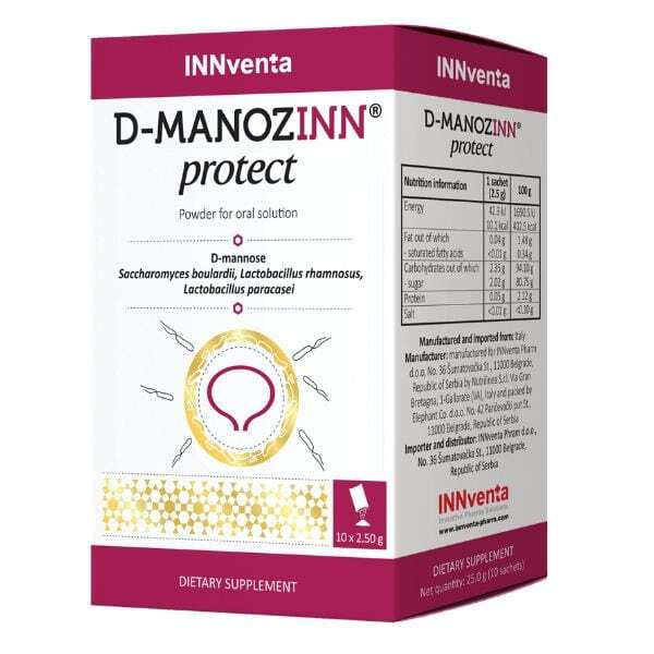D-MANOZINN - Protect Σκόνη για υγιές ουροποιητικό & γαστρεντερικό σύστημα 10x2.5gr