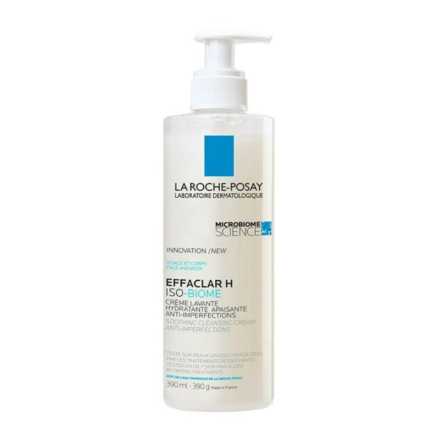 LA ROCHE POSAY - Effaclar H ISO-Biome Smoothing Cleansing Cream - Καταπραϋντική Κρέμα Καθαρισμού για Λιπαρό Δέρμα, 390ml