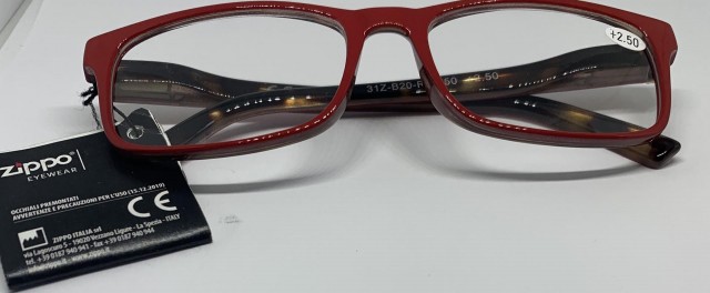 Zippo Γυαλιά Πρεσβυωπίας Κοκάλινα Χρώμα:Κόκκινο [31Z-B20-RED250] +2.50