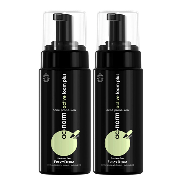 FREZYDERM - Promo Αφρός κατά της Ακμής Ac-Norm Active Foam Plus για Λιπαρές Επιδερμίδες 2x150ml