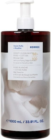 KORRES - White Rose & Cotton Αναζωογονητικό Αφρόλουτρο με άρωμα Λευκά Άνθη & Βαμβάκι 1000ml