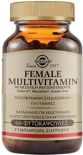 SOLGAR - Female Multivitamin Πολυβιταμίνη Σχεδιασμένη για Γυναίκες 60 Φυτικές Κάψουλες
