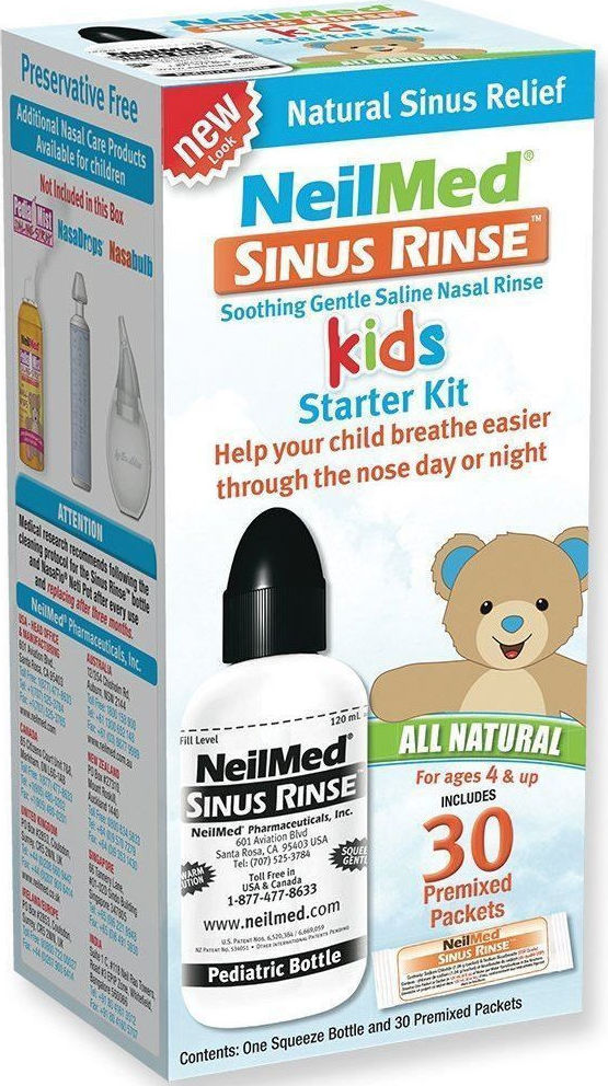 NEILMED - Sinus Rinse Kids Kit Σύστημα Ρινικών Πλύσεων για Παιδιά Συσκευή +30 Φακελάκια