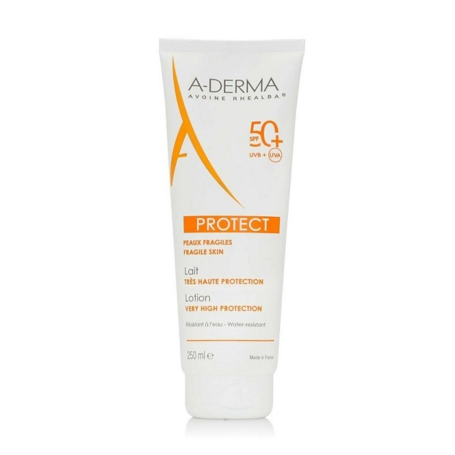 A-DERMA - Αδιάβροχη Αντηλιακή Κρέμα για το Σώμα Protect Lotion Fragile Skin SPF 50+ 250ml