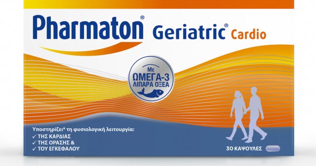 PHARMATON GERIATRIC -  Cardio Κάψουλες Πολυβιταμίνη με Ωμέγα-3 Λιπαρά Οξέα 30 κάψουλες