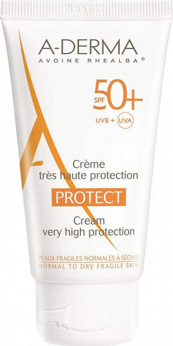 A-DERMA - Protect Creme SPF50+ Αντηλιακή Κρέμα Προσώπου Πολύ Υψηλής Προστασίας 40ml