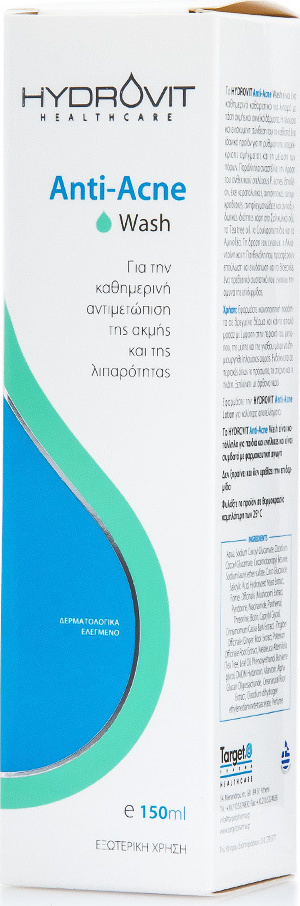 HYDROVIT - Anti-acne Wash καθημερινό καθαριστικό για λιπαρά με τάση ακμής και ακνεϊκά δέρματα 150ml