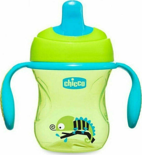 CHICCO - Training Cup Εκπαιδευτικό Κύπελλο για 6m+ με Λαβές Μπλέ - Πράσινο 200ml