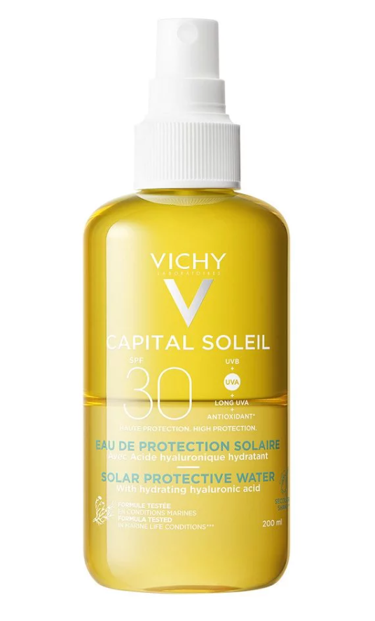 VICHY - Capital Soleil Hydrating SPF30 Protective Solar Water Αντηλιακό Νερό Προστασίας & Ενυδάτωσης με Υαλουρονικό Οξύ, 200ml