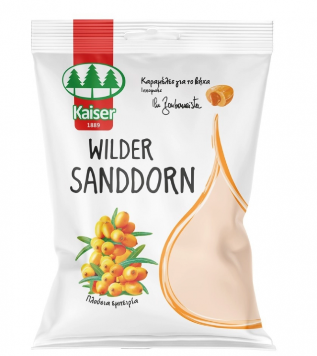KAISER - Wilder Sanddorn Καραμέλες για το Bήχα με Ιπποφαές, 90g