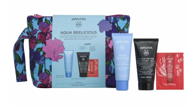 APIVITA - Promo Aqua Beelicious Ενυδατική Κρέμα Ελαφριάς Υφής 40ml & Μαύρο Τζέλ Καθαρισμού 50ml & Νεσεσέρ