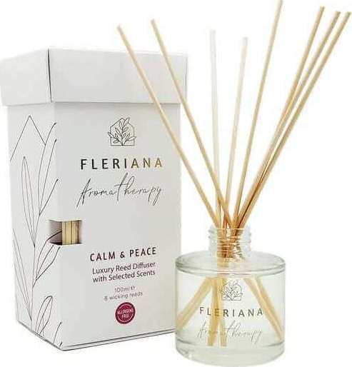 POWER HEALTH - Fleriana Aromatherapy Calm & Peace Luxury Reed Diffuser Αρωματικό χώρου 100 ml & 8 στικ