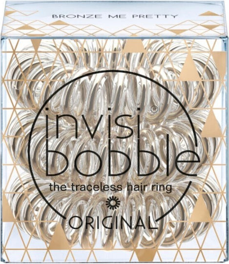 INVISIBOBBLE - Bronze Me Pretty Original Elegant Hair Spiral Λαστιχάκια Μαλλιών για Κομψά Χτενίσματα 3τμχ