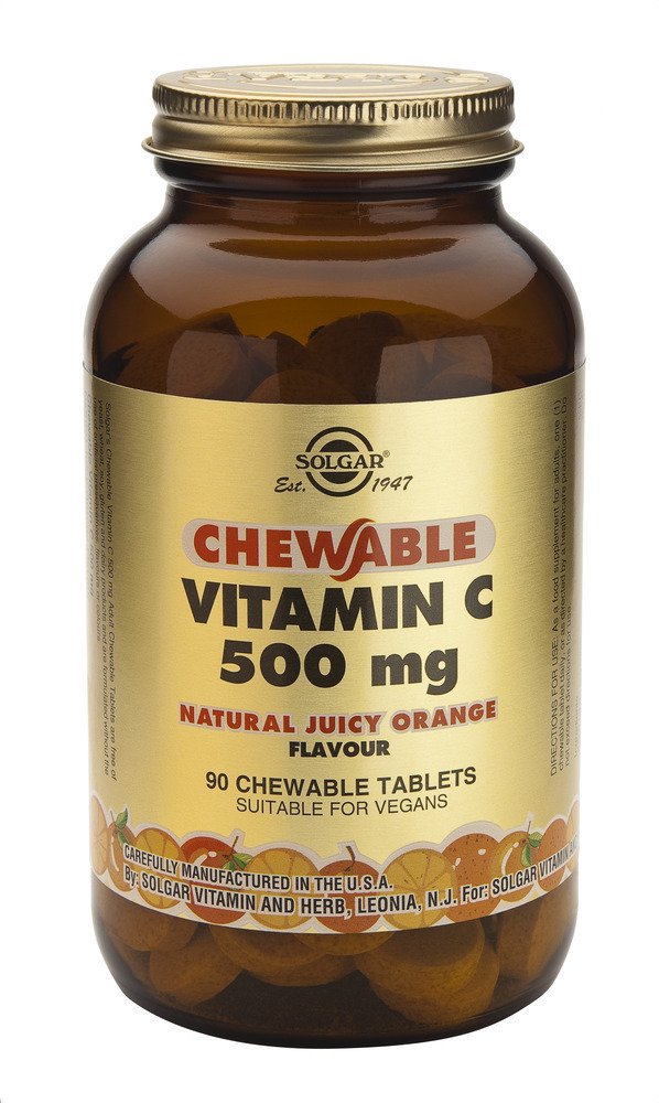SOLGAR - Chewable Vitamin C Orange 500mg Συμπλήρωμα Διατροφής Με Βιταμίνη C 90 Μασώμενες Ταμπλέτες