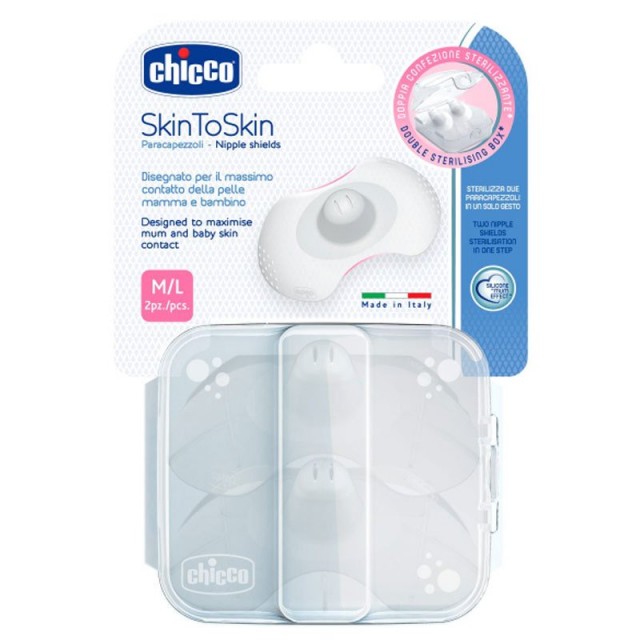 CHICCO - Skin to Skin Προστατευτικοί Δίσκοι Στήθους Σιλικόνης Medium Large 2τμχ