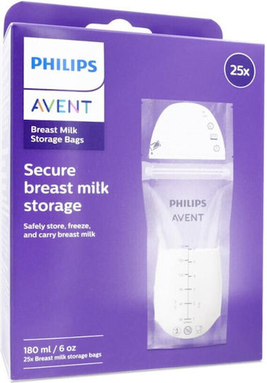 AVENT - Σακουλάκια Αποθήκευσης Μητρικού Γάλακτος x25 180ml / 6oz