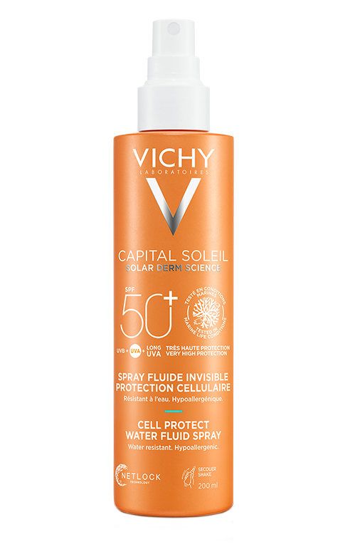 VICHY - Capital Soleil Cell Protect Water Fuid Spray SPF50+ Αντηλιακό Γαλάκτωμα για Πρόσωπο και Σώμα 200ml