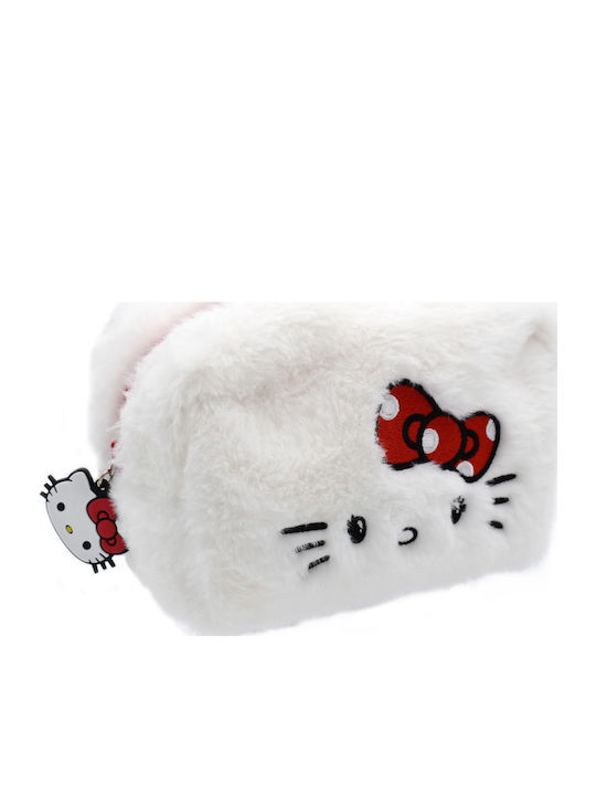 TAKE CARE - Hello Kitty Γούνινο Νεσεσέρ & Γούρι Hello Kitty Λευκό 1τμχ
