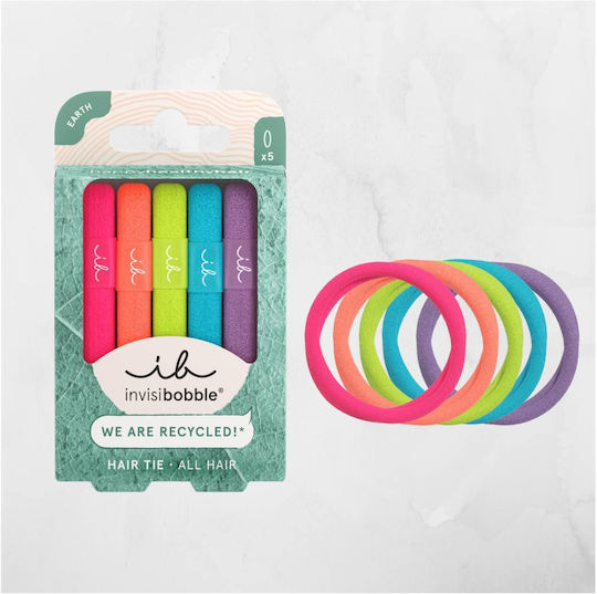 INVISIBOBBLE - Ecotie Hair Tie Neon Glow Λαστιχάκια Μαλλιών Αποχρώσεις Neon 5τμχ