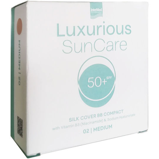 INTERMED - Luxurious SunCare Silk Cover BB Compact SPF50+  02 Medium - Αντηλιακή Πούδρα Προσώπου Medium Απόχρωση 12gr