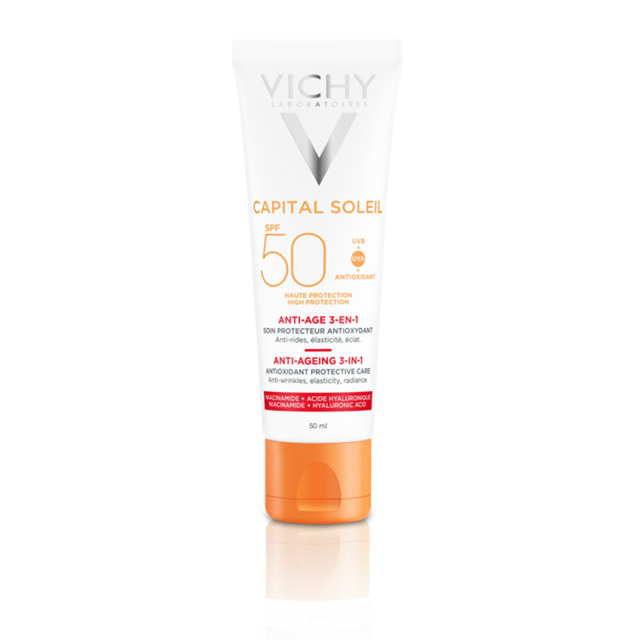 VICHY - Capital Soleil Anti-Ageing SPF50+ Αντηλιακό Κατά των Ρυτίδων 50ml