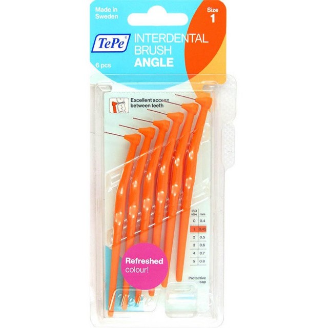 TEPE - Angle Μεσοδόντια Βουρτσάκια 0.45mm - Πορτοκαλί 6 Τεμάχια