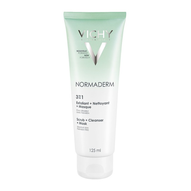 VICHY - Normaderm 3 σε 1 Cleanser Απολέπιση  Καθαρισμός Μάσκα 125ml